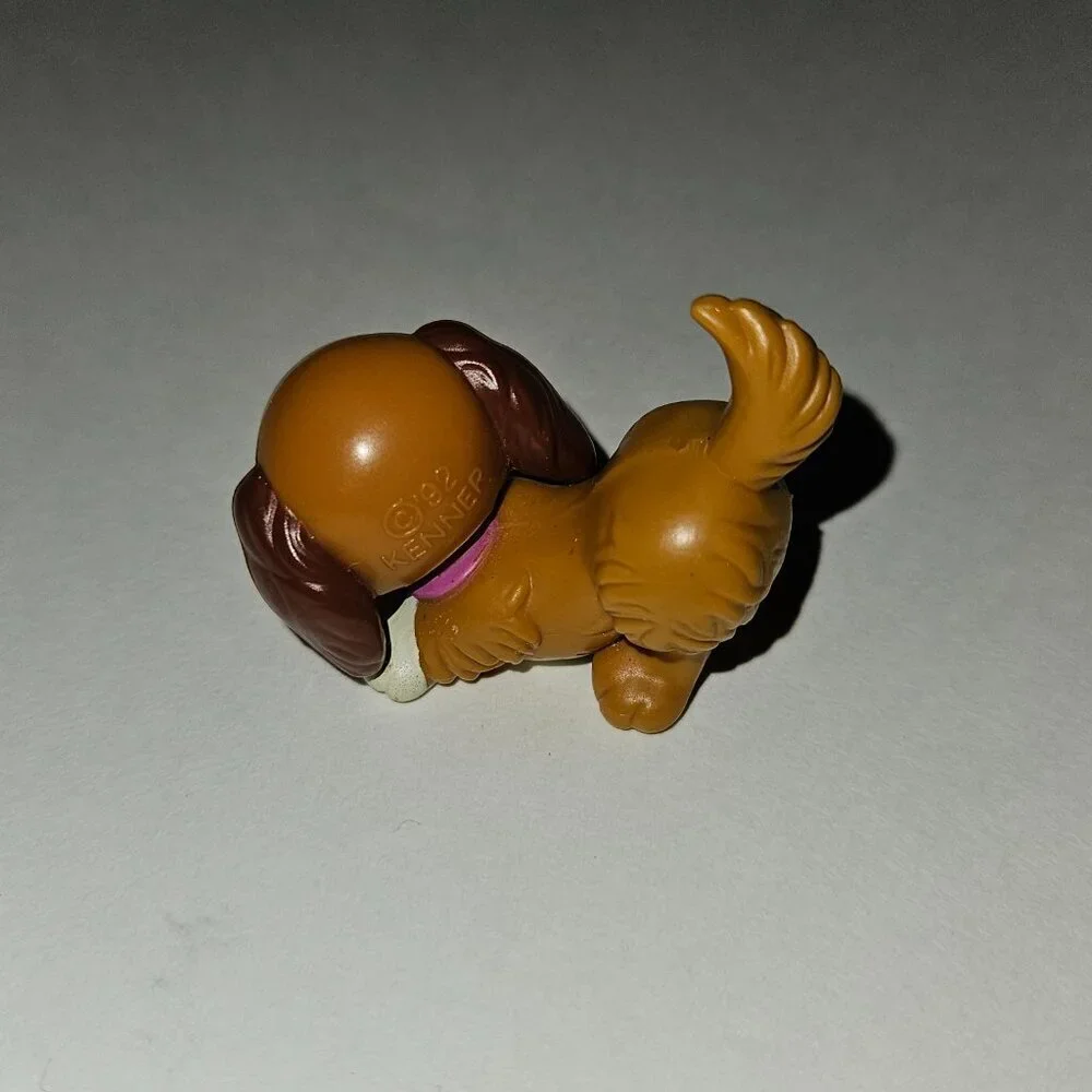 Littlest Pet Shop Brown White Playful Puppy Dog Figure Moving Head Kenner 1992